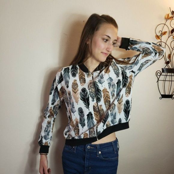 Love Spell Feather Design Jacket Size Medium - Picture 3 of 10